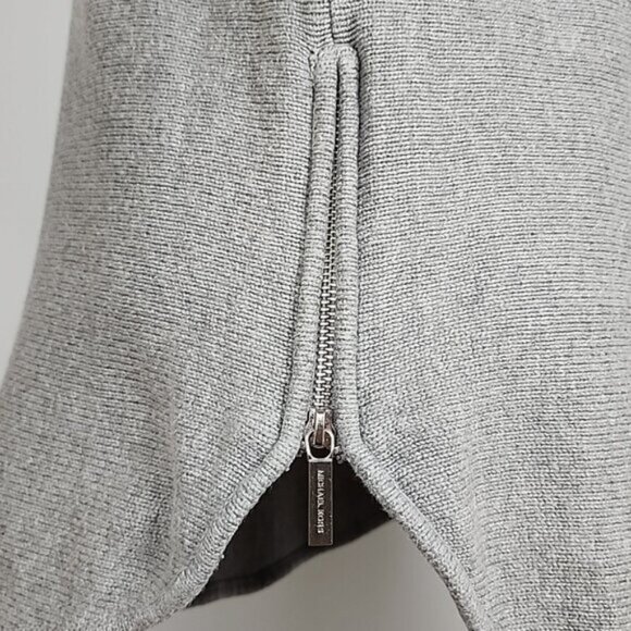 Michael Kors Women's Grey Knit Pullover Longline Sweater Side Zips Cotton Size M - Picture 13 of 13